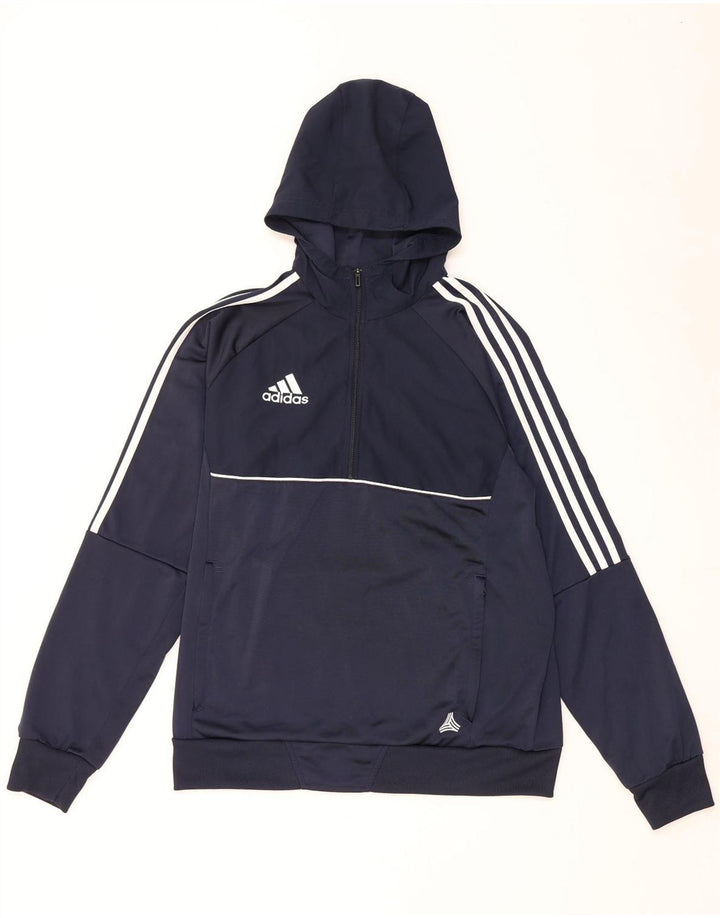 Мужской джемпер с капюшоном Adidas на молнии, средний, темно-синий, полиэстер