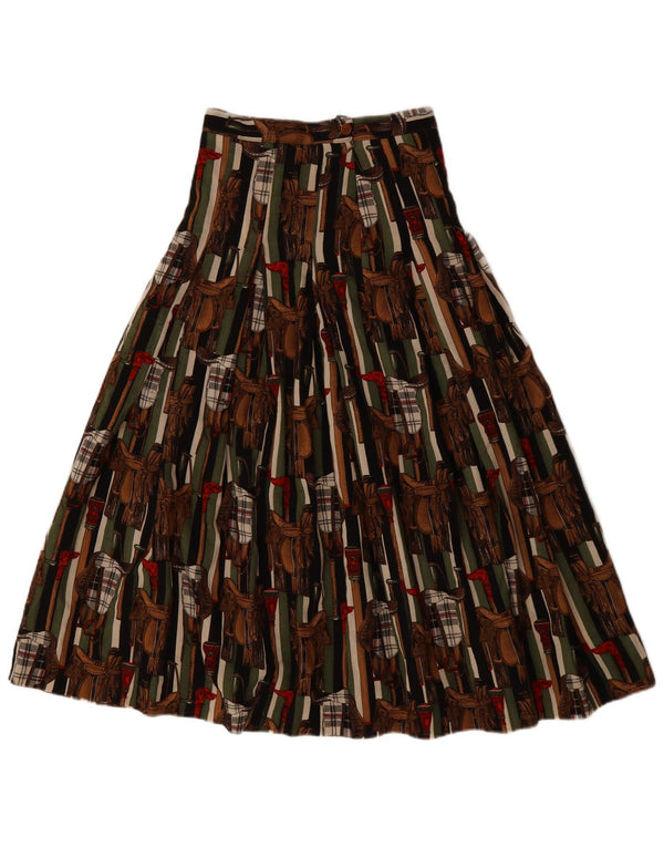 Винтажная женская плиссированная юбка с рисунком IT 42 Medium W28 Разноцветная