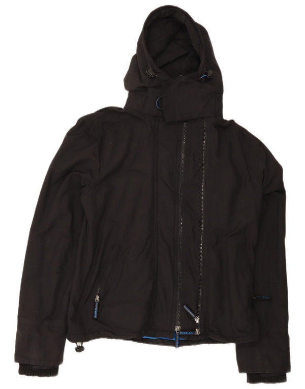 Женская ветровка с капюшоном Superdry UK 14, средний черный нейлон