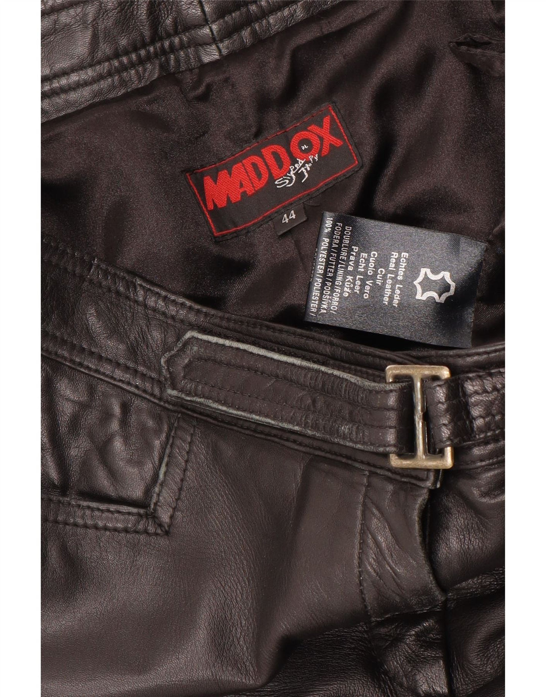 Брюки женские прямые кожаные Maddox IT 44 Medium W32 L32 Черные