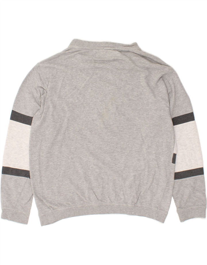 VINTAGE Mens Graphic Sweatshirt Jumper Large Grey Colourblock Vintage Vintage and Second-Hand Vintage from Messina Hembry 