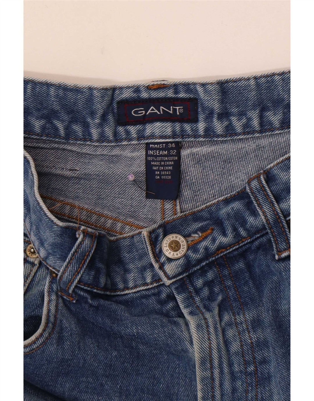 Мужские зауженные джинсы Gant W34 L32, синий хлопок