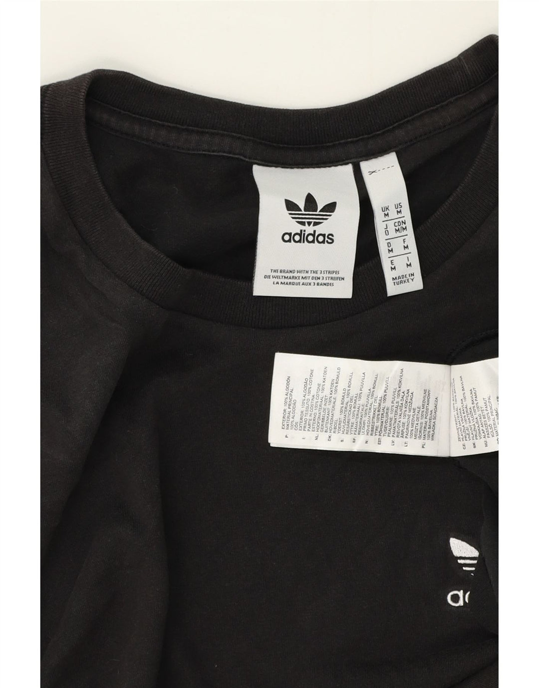 ADIDAS Мужская футболка из хлопка среднего размера, черная