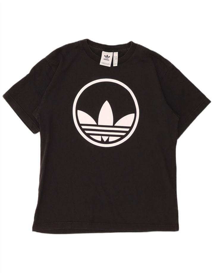Мужская футболка с рисунком Adidas Top Medium Black Cotton