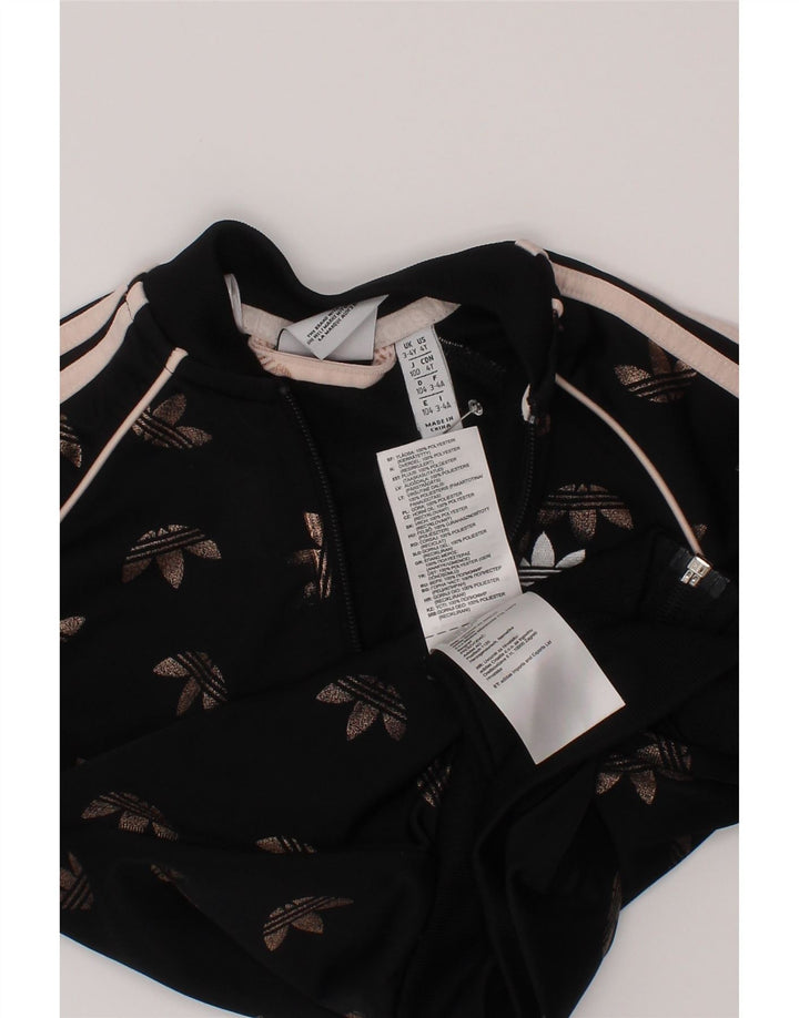 Спортивный костюм Adidas для девочек с графическим рисунком, верхняя куртка, 3-4 года, черный полиэстер