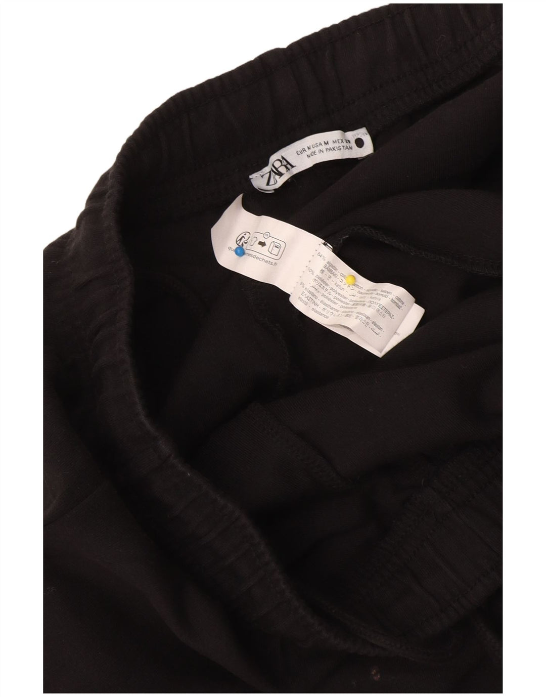 Женские спортивные брюки Zara UK 12, средний черный хлопок, черный