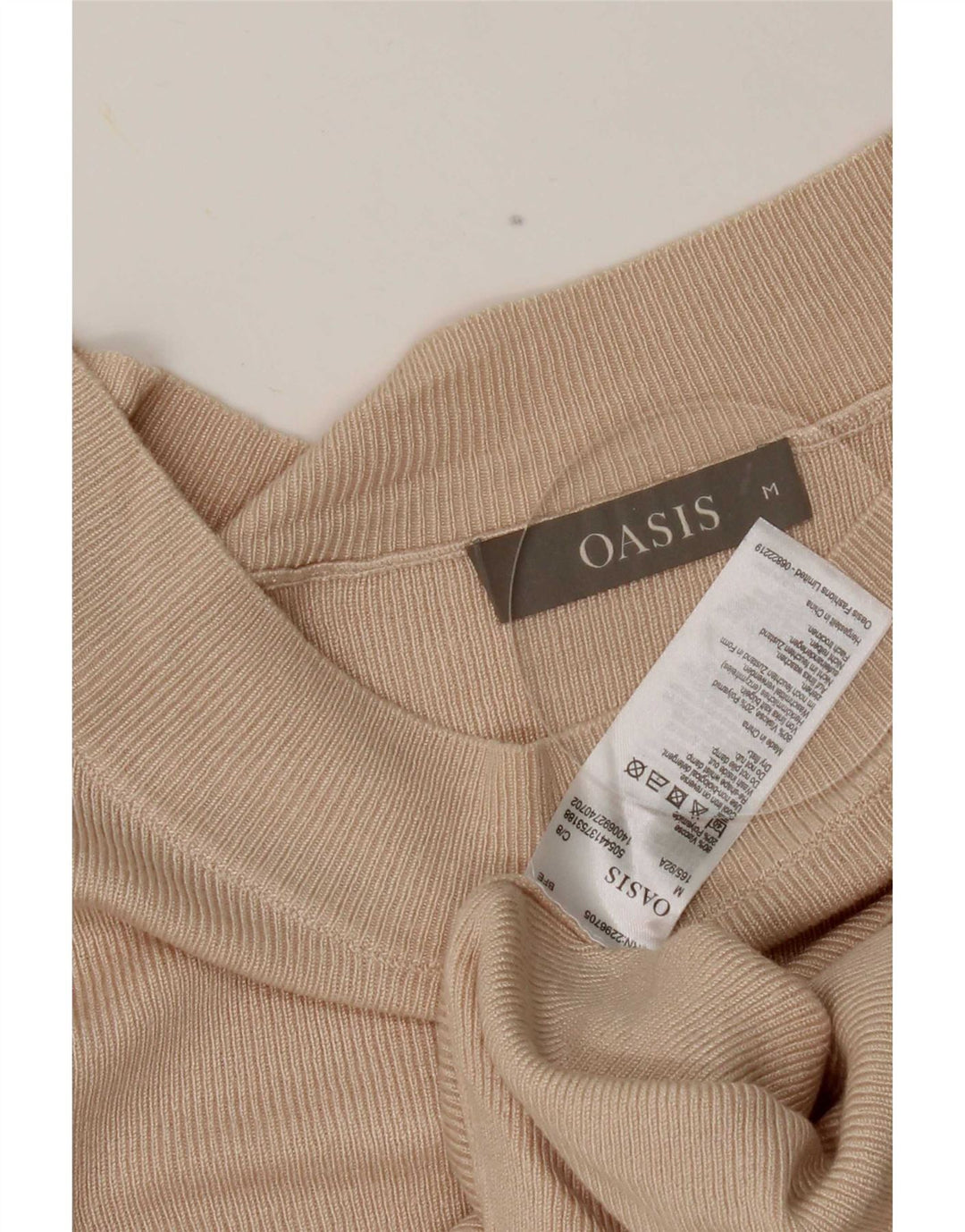 Женский укороченный топ Oasis с рукавом 3/4, UK 12, средний бежевый, вискоза