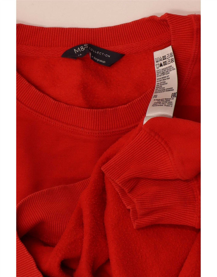 Женский джемпер оверсайз с рисунком Marks & Spencer UK 14, большой красный