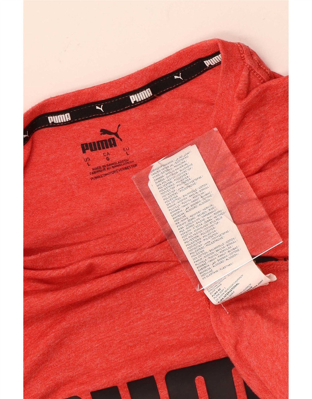 Мужская футболка с рисунком Puma, большой красный полиэстер