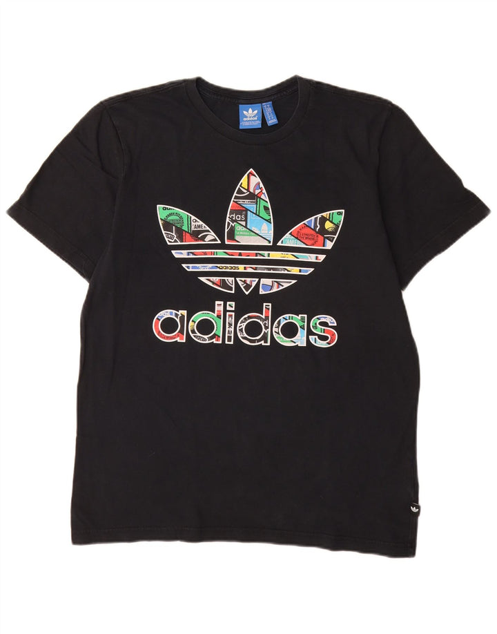 Adidas Мужская футболка с рисунком Топ среднего размера, черный хлопок