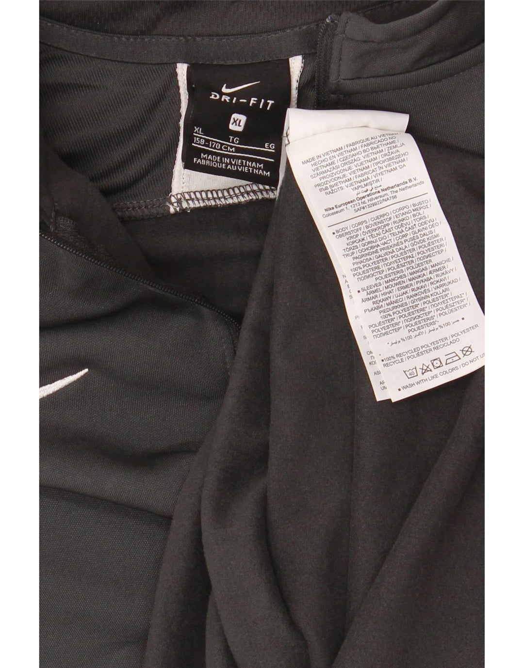 Пуловер с воротником на молнии NIKE для мальчиков, спортивный костюм, топ 13–14 лет, размер XL, серый