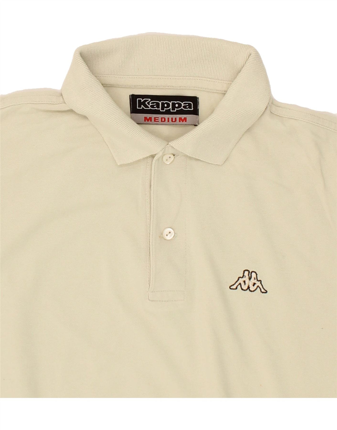 KAPPA Mens Polo Shirt Medium Beige Cotton Vintage Kappa and Second-Hand Kappa from Messina Hembry 