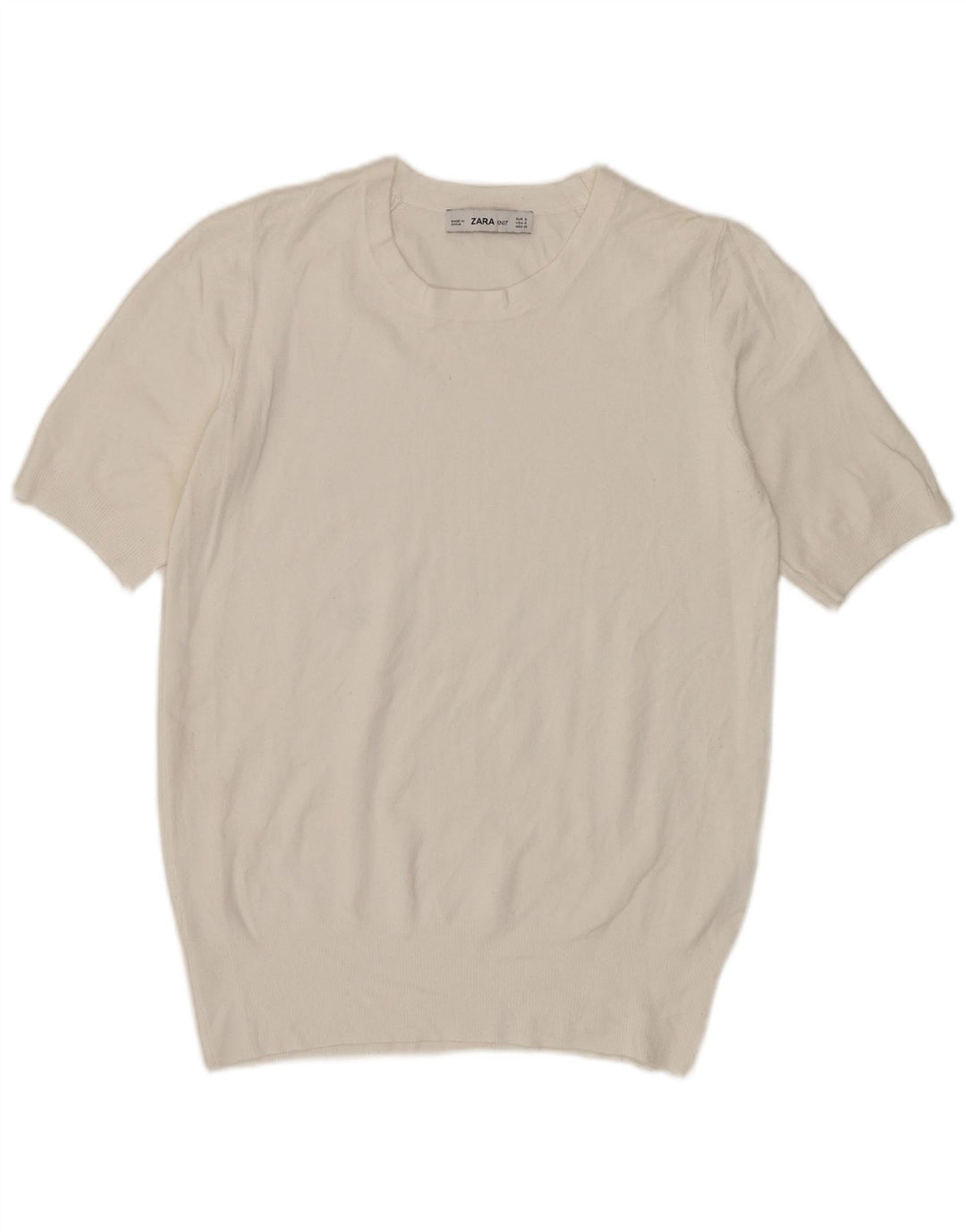 Женская футболка Zara Top UK 10, маленькая белая