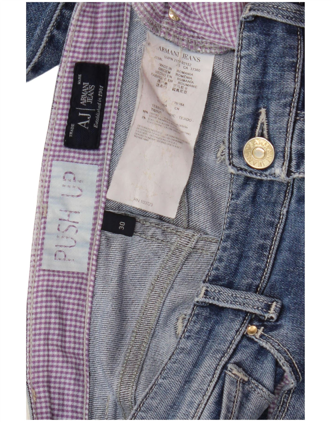 Женские джинсы скинни ARMANI W30 L30 Синие, хлопок