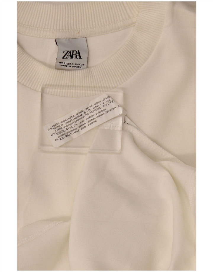 Мужской свитер свободного кроя Zara, маленький белый хлопковый джемпер