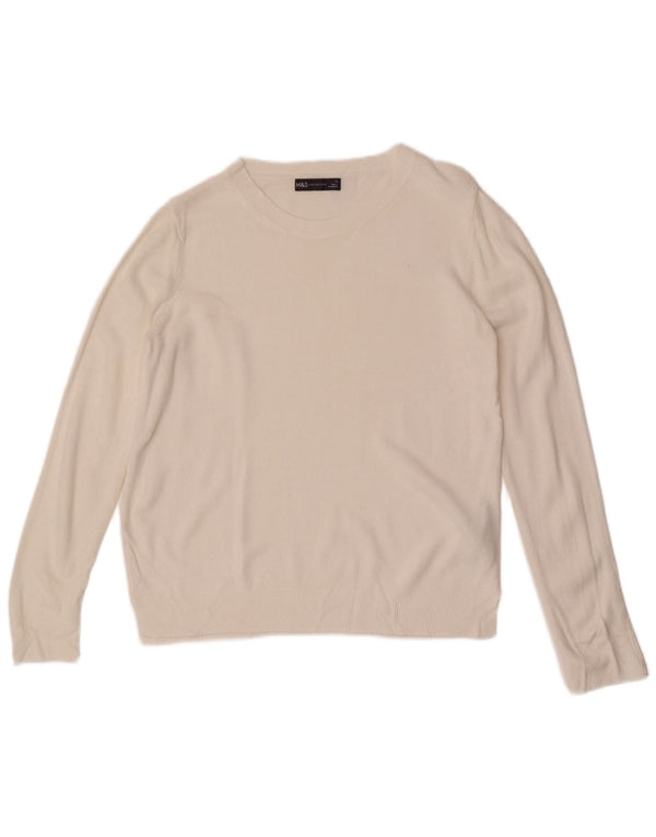 Женский джемпер с вырезом «лодочка» Marks & Spencer UK 14, средний белый акрил