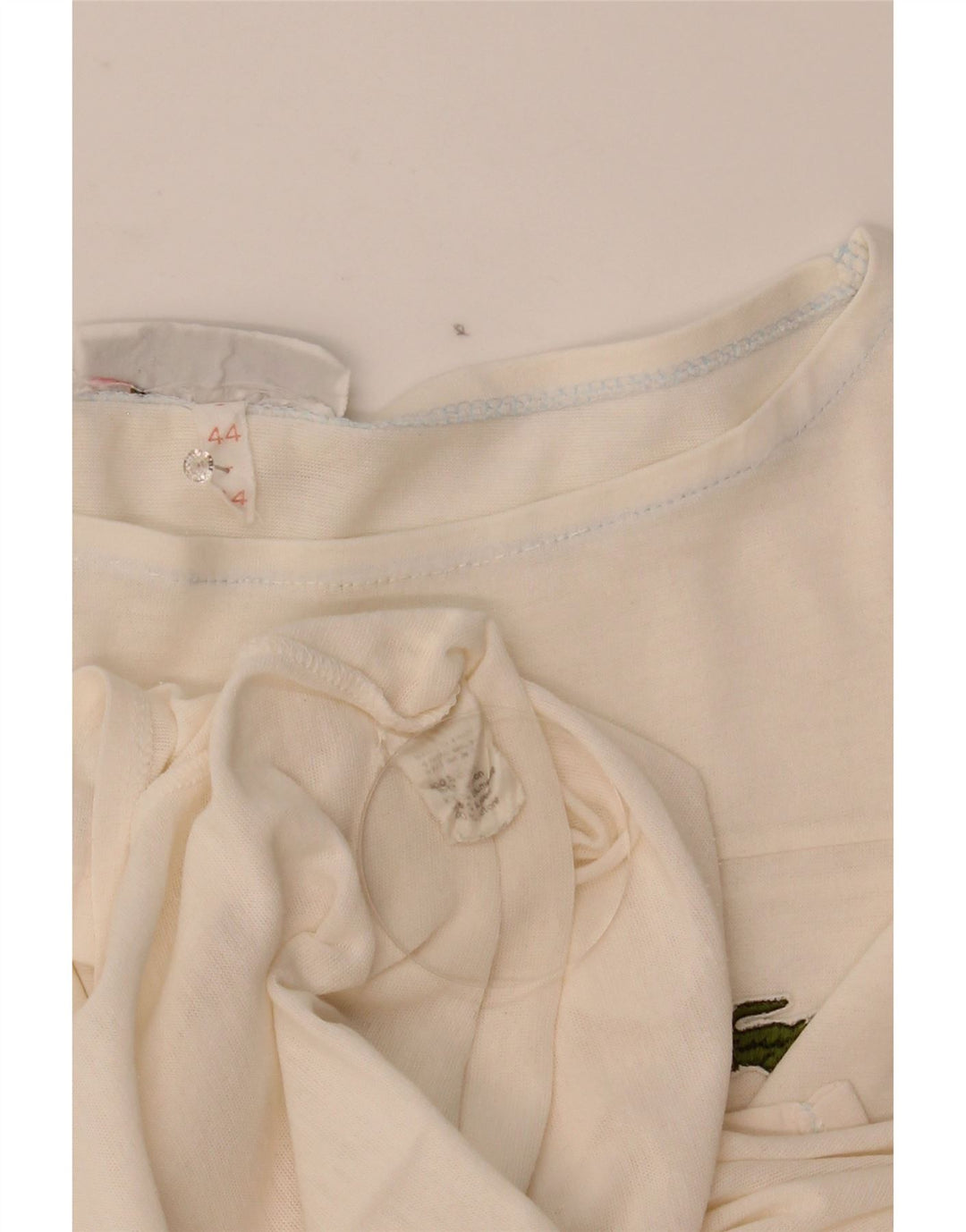 Женская футболка Lacoste, размер 44, большой белый хлопок