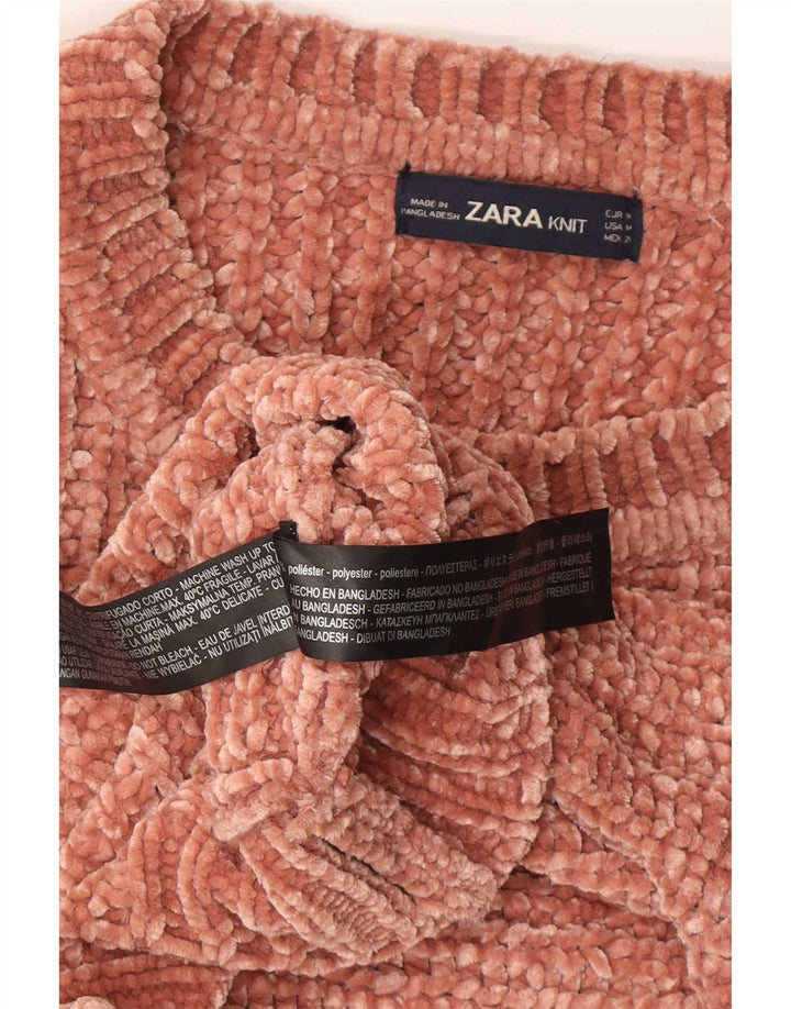 Женский джемпер с вырезом «лодочка» Zara UK 14, средний коричневый полиэстер