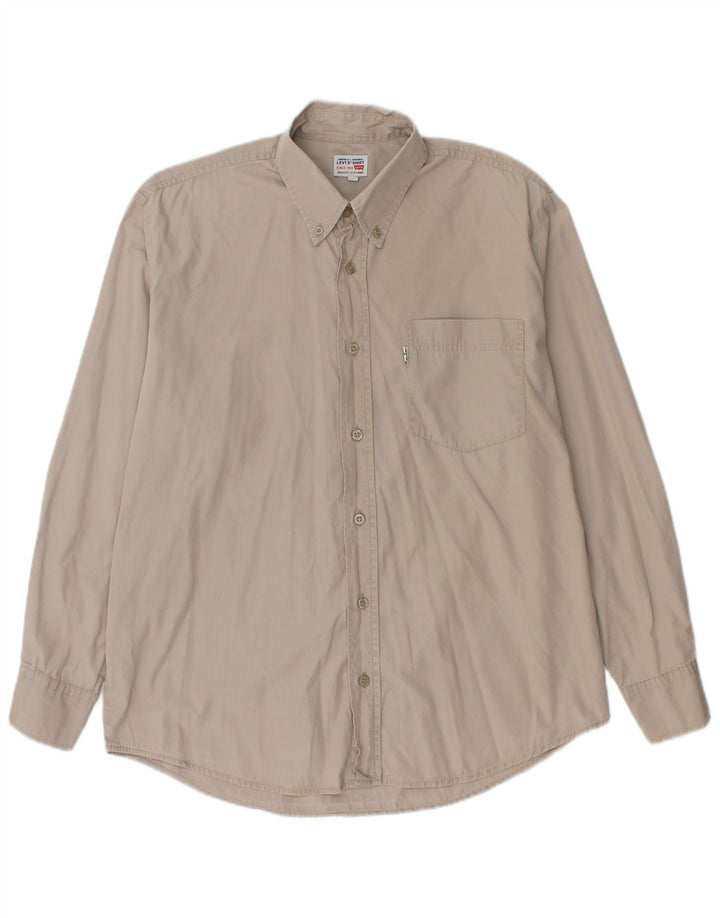 Мужская рубашка Levi's из хлопка среднего серого цвета