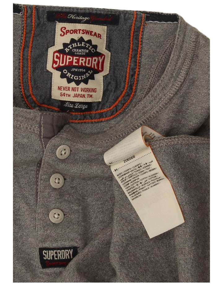 Мужская футболка Superdry, большой серый хлопок