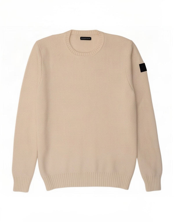 North Sails Mens Crew Neck Jumper Sweater Large White Cotton