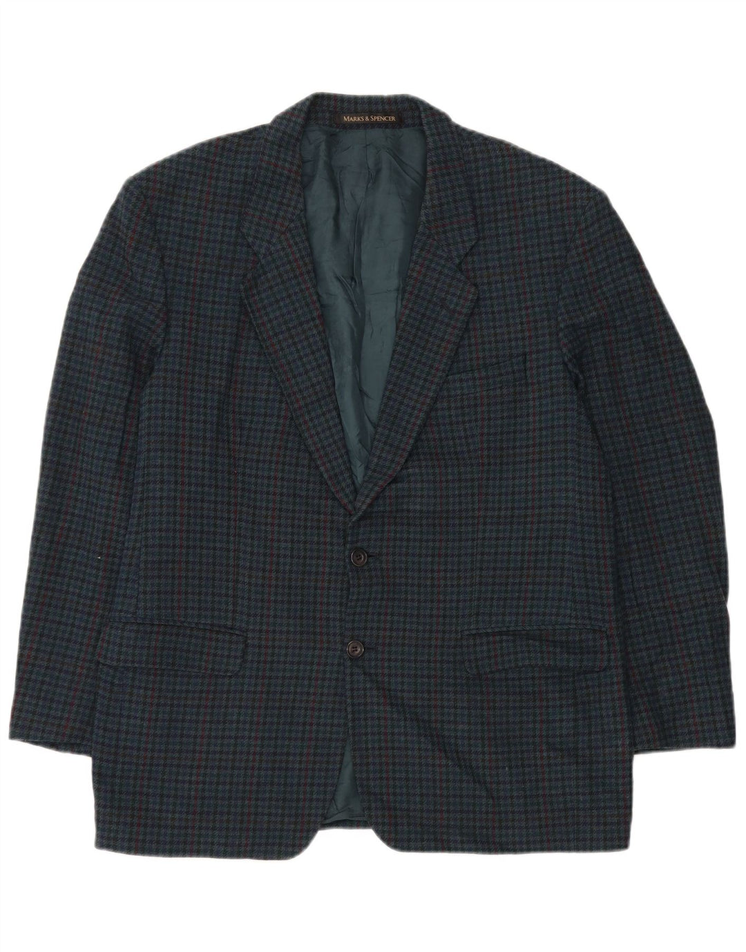 Мужской пиджак Marks & Spencer St. Michael, Великобритания 44 XL, зеленый с узором "гусиные лапки"