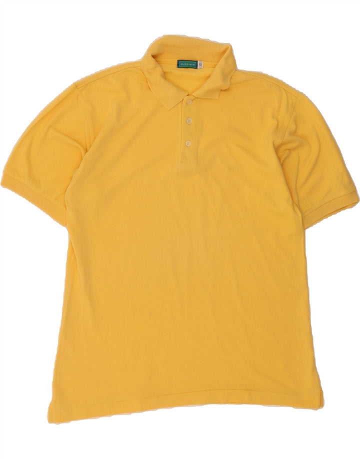 BELFE & BELFE Mens Polo Shirt IT 52 Large Yellow Cotton Vintage Belfe & Belfe and Second-Hand Belfe & Belfe from Messina Hembry 