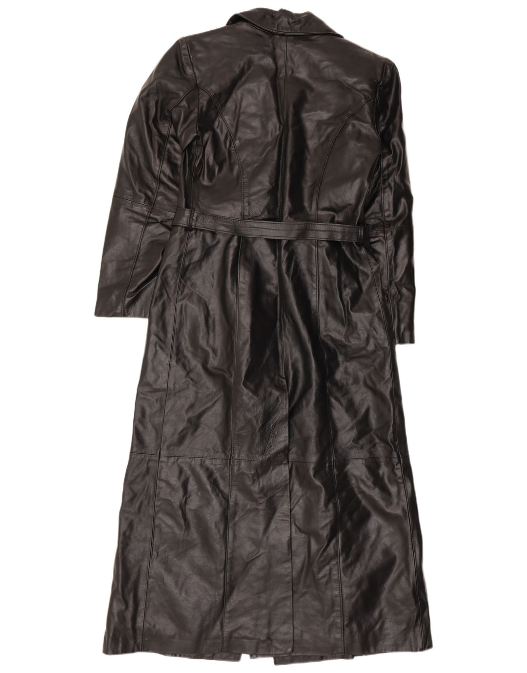 Винтажное женское кожаное пальто IT 42 Medium Black Leather