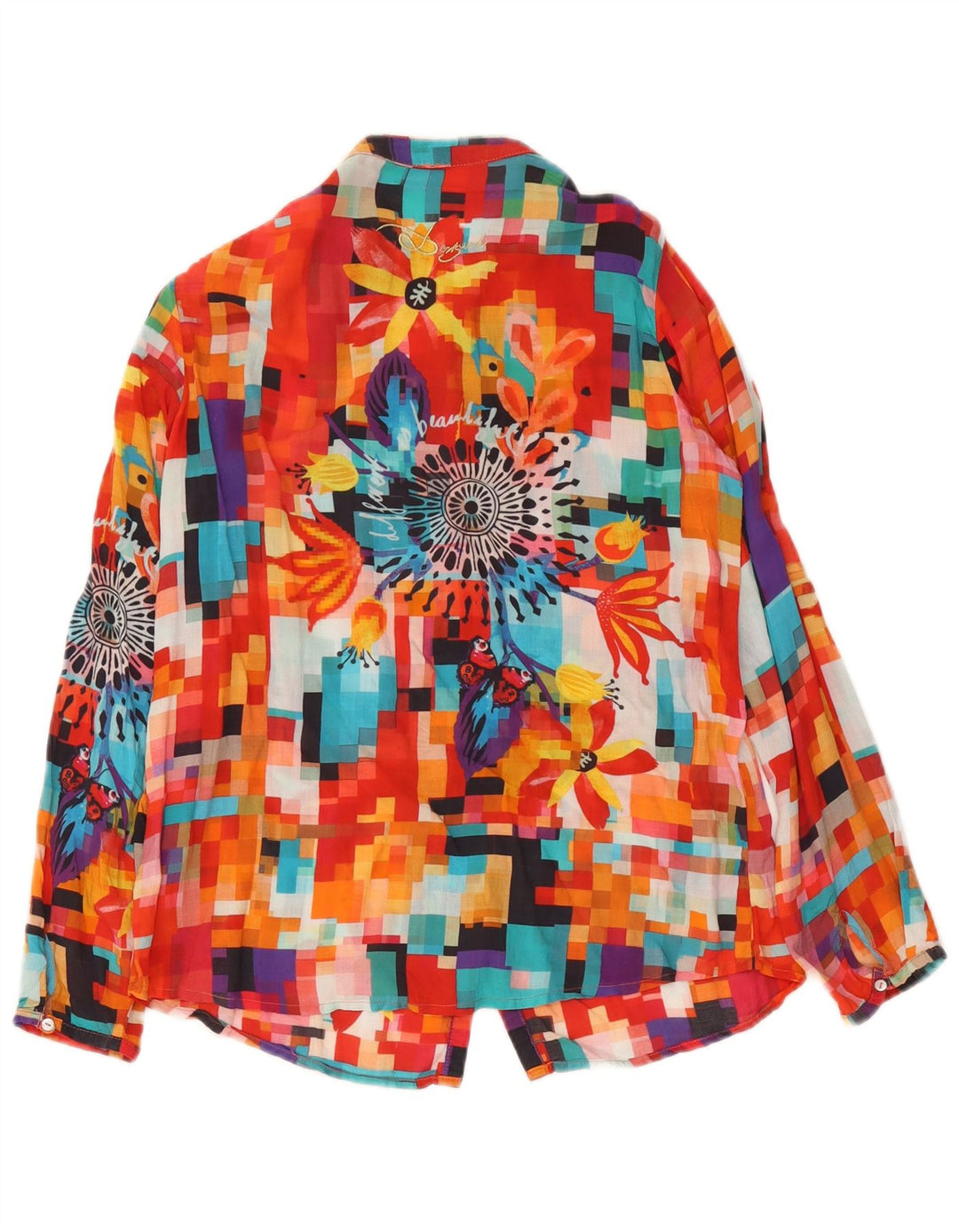 Женская блузка-рубашка с рисунком Desigual UK 12, средний разноцветный геометрический узор