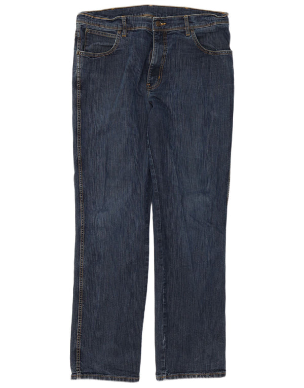 Мужские прямые джинсы Wrangler стандартного кроя W38 L32, синие, хлопок