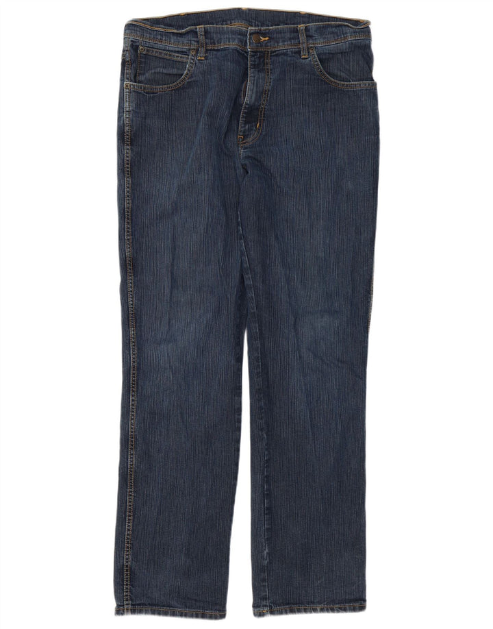 Мужские прямые джинсы Wrangler стандартного кроя W38 L32, синие, хлопок