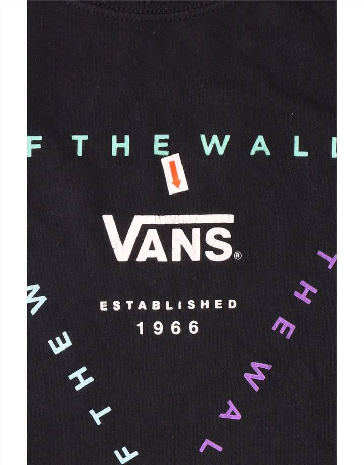 Мужская футболка классического кроя с рисунком Vans, топ среднего размера, черный, классический, из хлопка