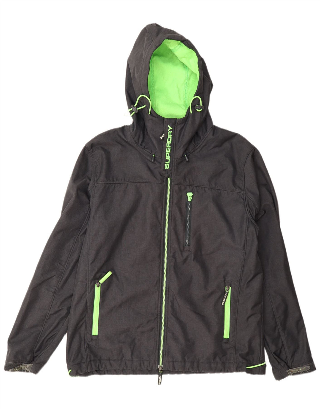 Мужская дождевик с капюшоном Superdry Windtrekker UK 44 2XL Серый полиэстер
