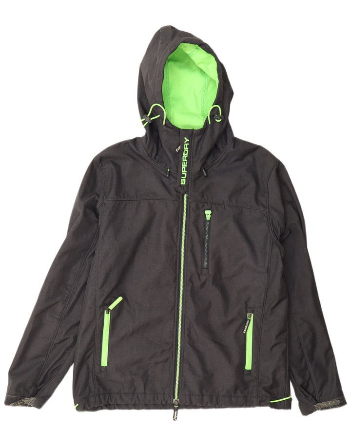 Мужская дождевик с капюшоном Superdry Windtrekker UK 44 2XL Серый полиэстер