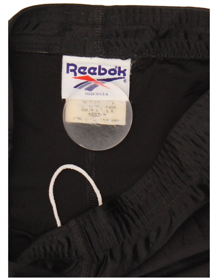 Женские леггинсы Reebok UK 12, средний черный, полиэстер с цветными блоками