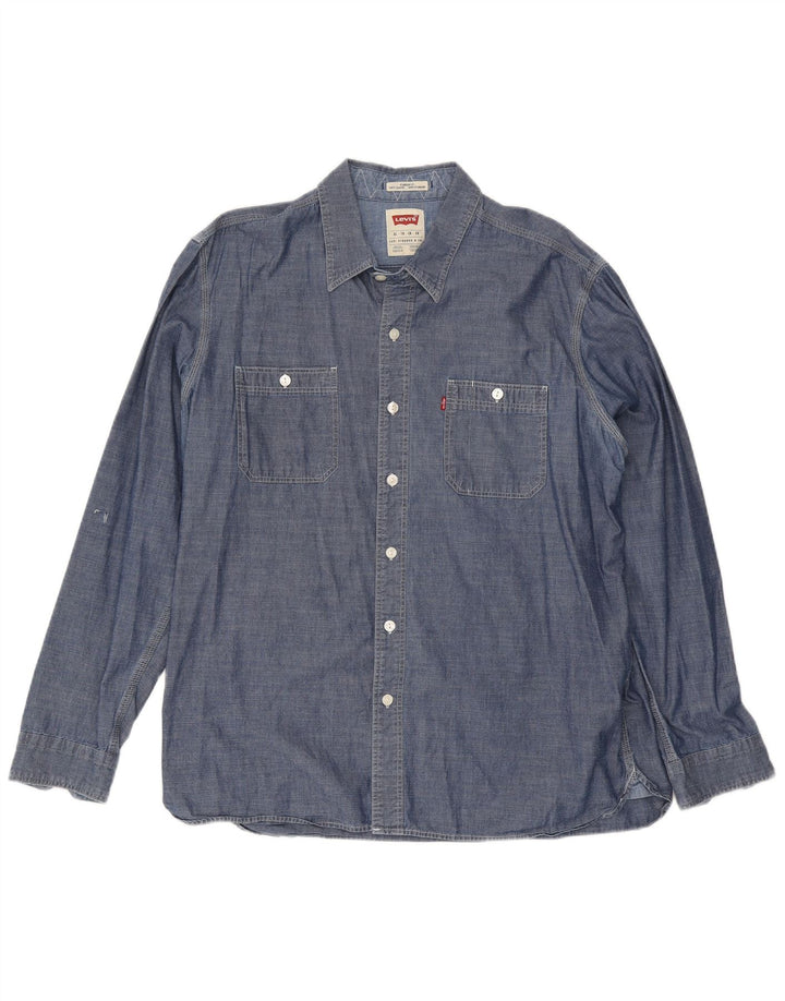 Мужская рубашка стандартного кроя Levi's XL темно-синяя