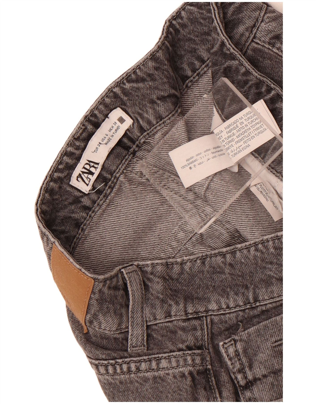 Женские прямые джинсы Zara EU 38, маленькие W28 L27, серый хлопок