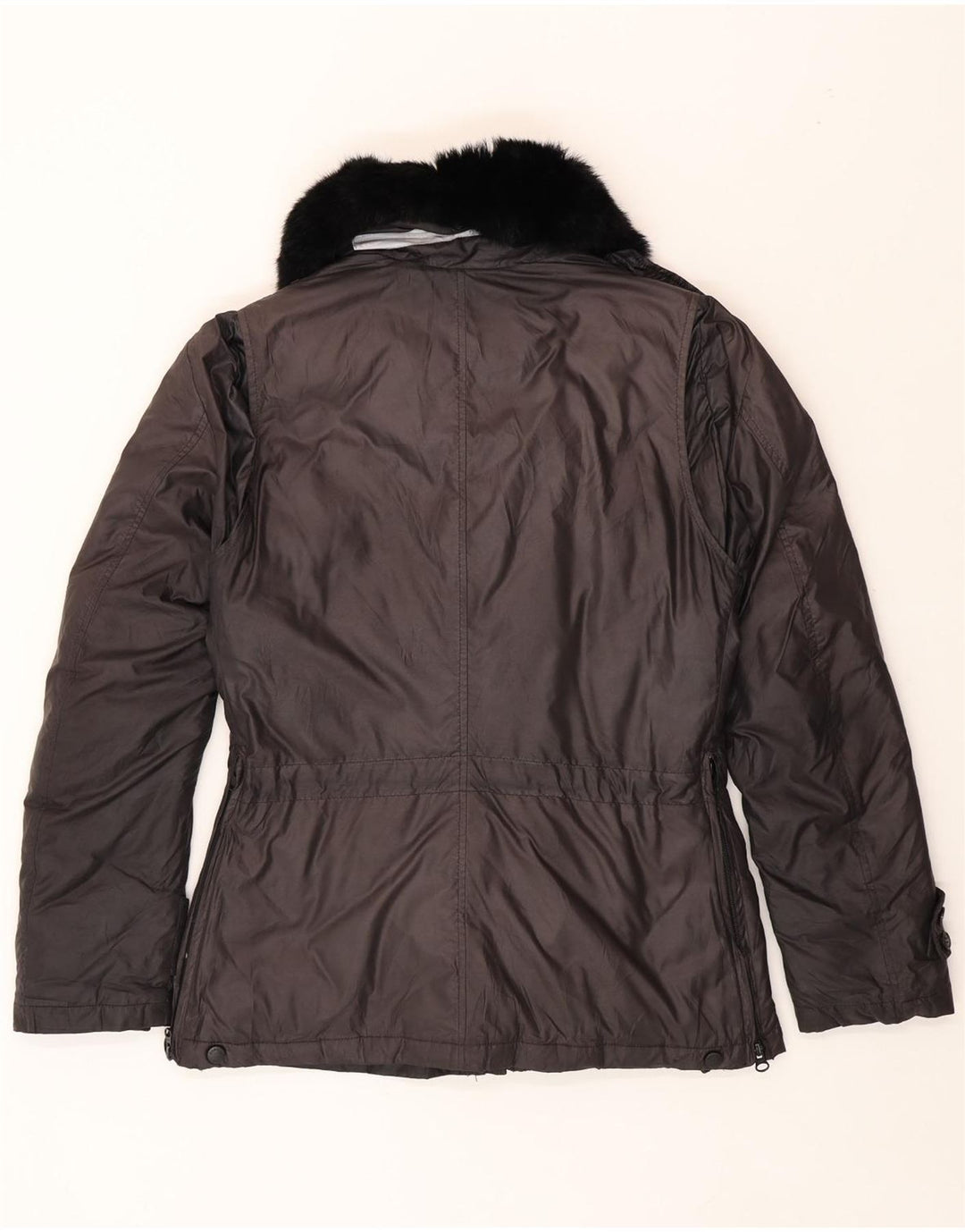 BLAUER Womens Military Jacket UK 14 Medium Grey Polyester Vintage Blauer and Second-Hand Blauer from Messina Hembry 