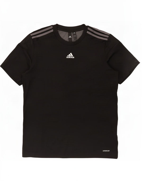 Мужская футболка Adidas Aeroready, верх среднего размера, черный полиэстер с цветными блоками
