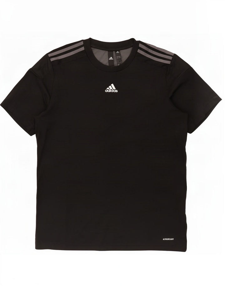 Мужская футболка Adidas Aeroready, верх среднего размера, черный полиэстер с цветными блоками