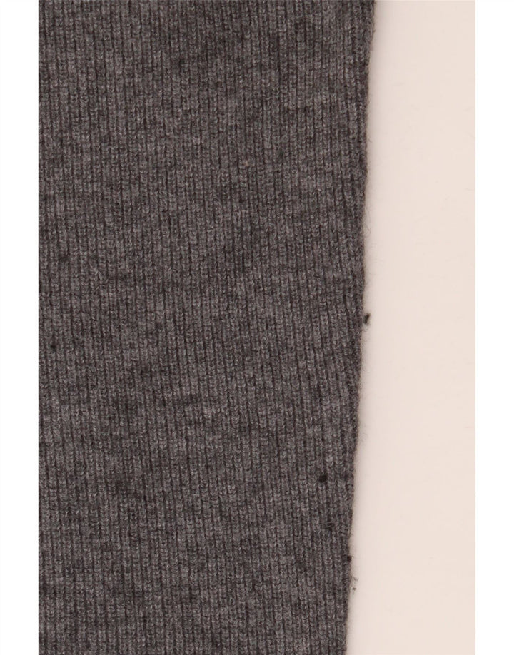 Мужской джемпер с воротником поло Massimo Dutti, средний серый шерстяной свитер