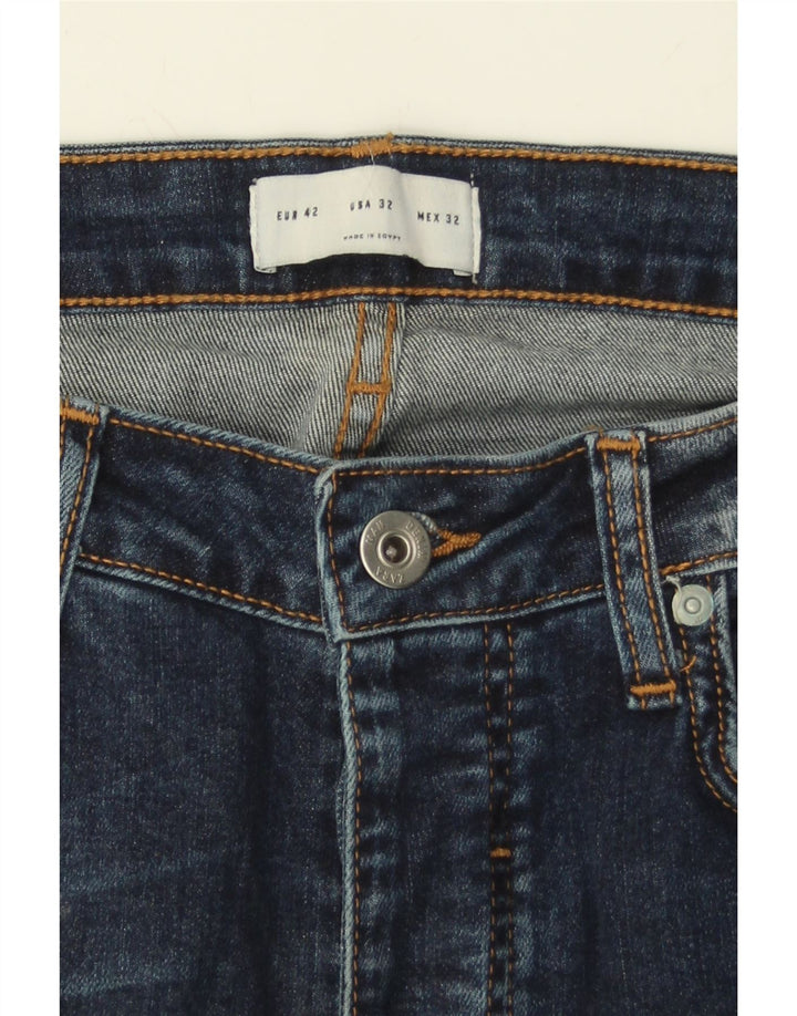 ZARA Mens Distressed Slim Jeans EU 42 Large W32 L31 Navy Blue Vintage Zara and Second-Hand Zara from Messina Hembry 