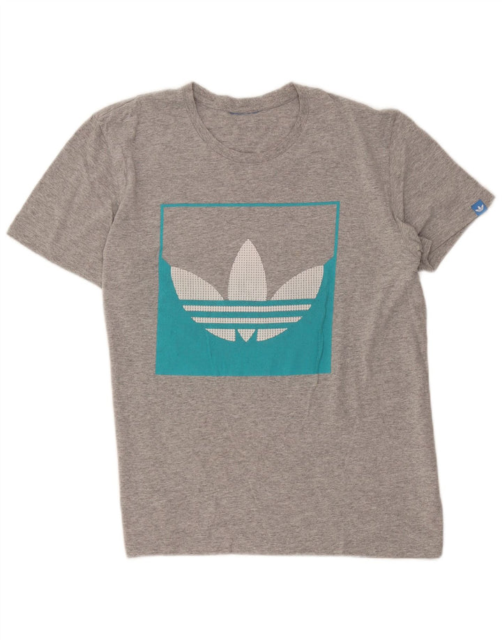 Adidas Мужская футболка с рисунком Верх среднего серого цвета