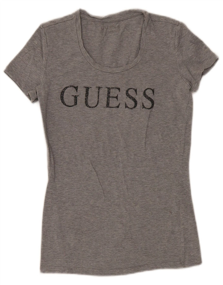 Женская футболка с рисунком Guess Top UK 8, маленькая серая