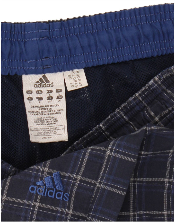 Мужские шорты для плавания Adidas, синие, полиэстер в клетку