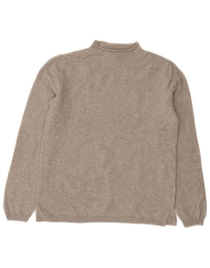 Женский джемпер с высоким воротником Massimo Dutti, размер UK 10, маленький, серый, шерсть