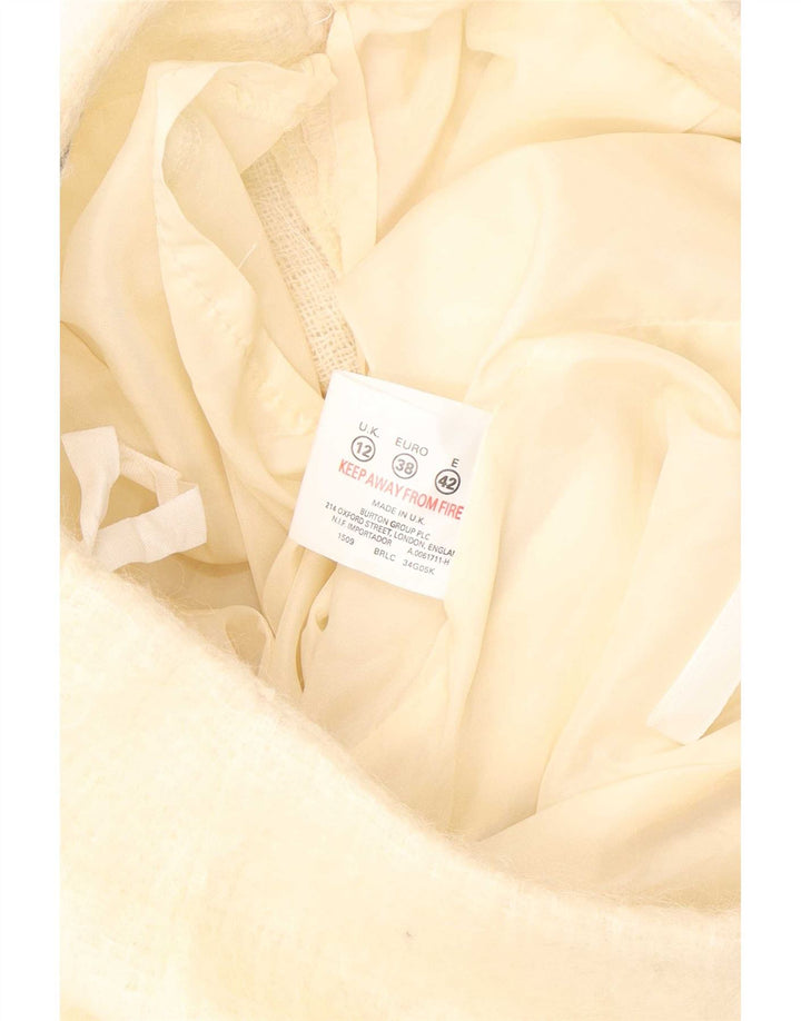 Женская трикотажная мини-юбка Topshop UK 12 Medium W28 Бежевая шерсть