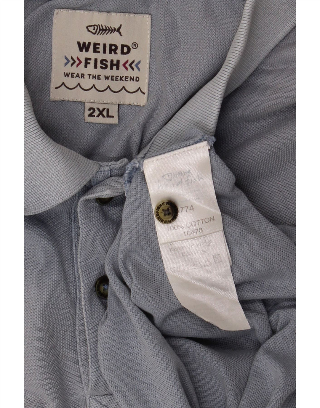 Мужская рубашка-поло Weird Fish 2XL, синяя, хлопок