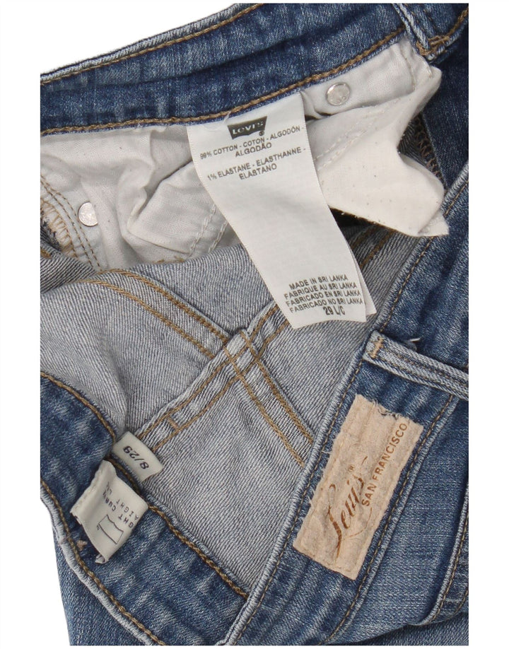 Женские прямые джинсы Levi's с легким изгибом, США 8, средний размер W29 L33, синий хлопок