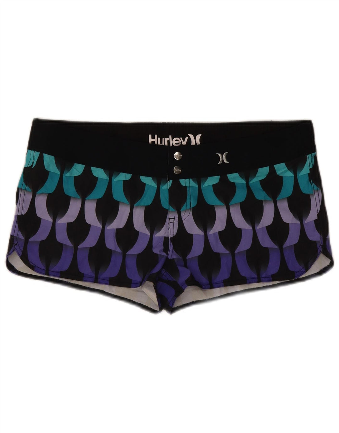 Женские повседневные шорты Hurley, США, 10, большие, W34, разноцветные с геометрическим рисунком